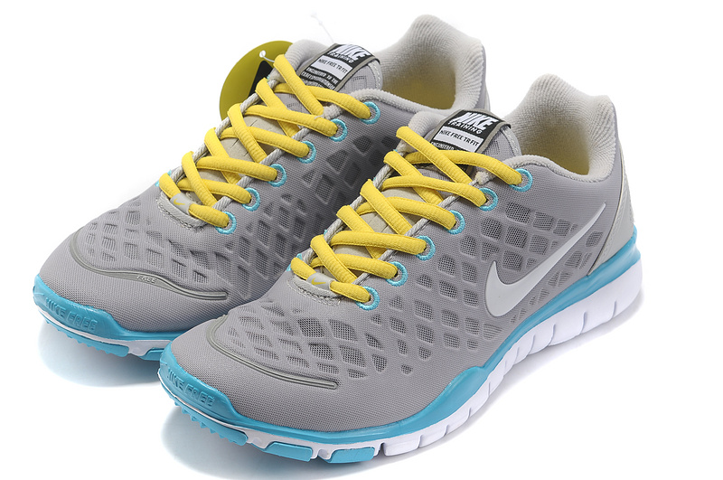 2012 Nike Free LiNa Traing Shoes Grey Yellow Blue White - Click Image to Close