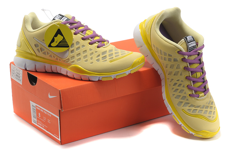 2012 Nike Free LiNa Traing Shoes Yellow Purple White - Click Image to Close