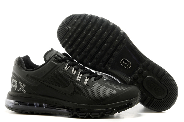 Nike Air Max 2013 All Black Running Shoes - Click Image to Close