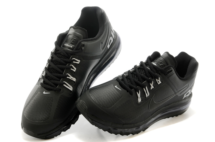 Nike Air Max 2013 All Black Running Shoes - Click Image to Close