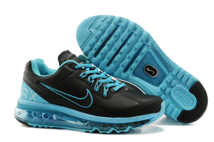 Nike Air Max 2013 Black Blue Running Shoes For Women - Click Image to Close