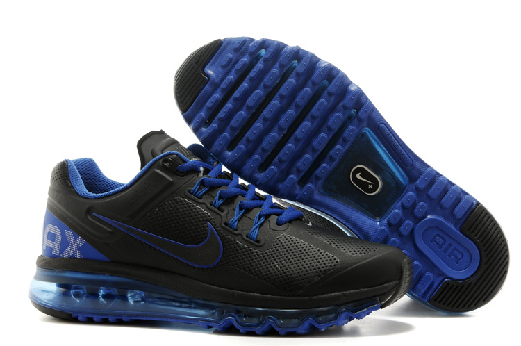 Nike Air Max 2013 Black Blue Running Shoes - Click Image to Close