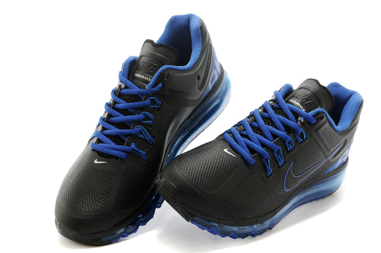 Nike Air Max 2013 Black Blue Running Shoes - Click Image to Close