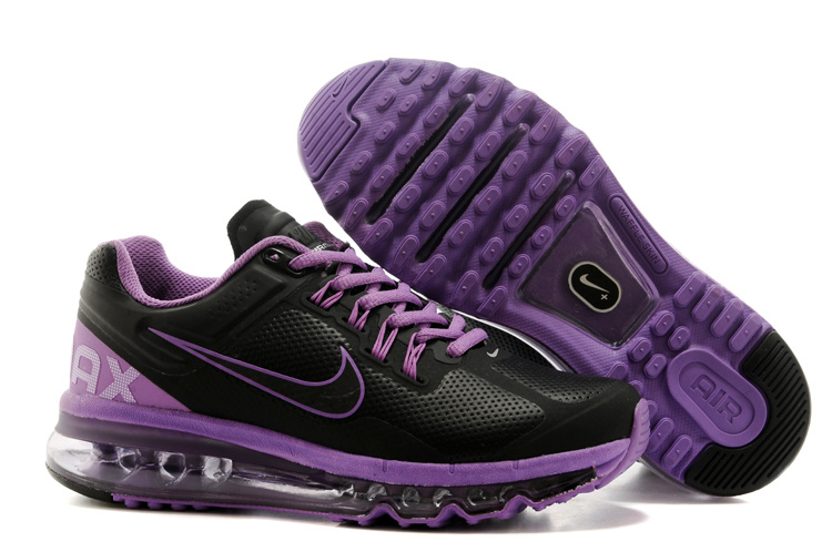 Nike Air Max 2013 Black Purple Running Shoes For Women