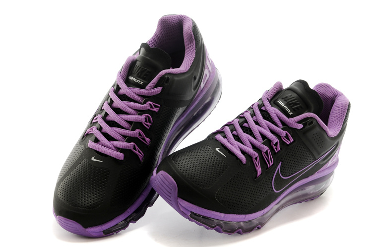 Nike Air Max 2013 Black Purple Running Shoes For Women