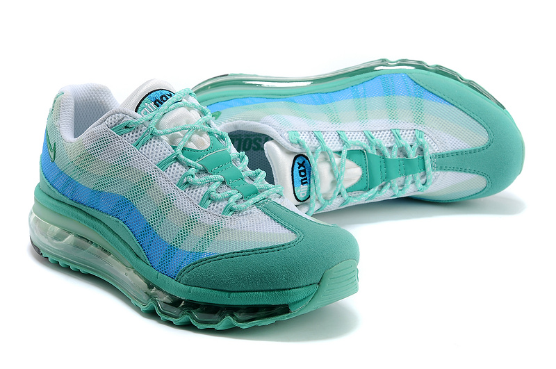 2013 Nike Air Max 95 Green Blue Lover Shoes - Click Image to Close