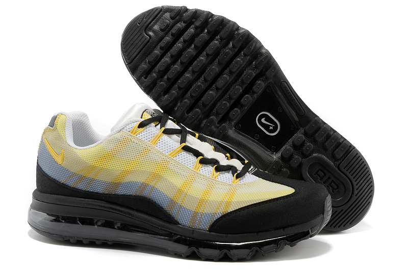2013 Nike Air Max 95 White Black Yellow Women Shoes - Click Image to Close