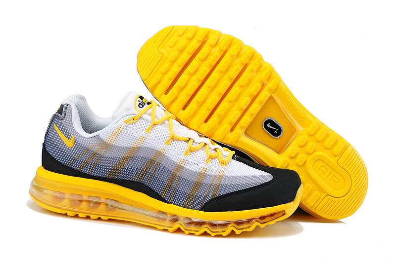 2013 Nike Air Max 95 White Black Yellow Shoes - Click Image to Close