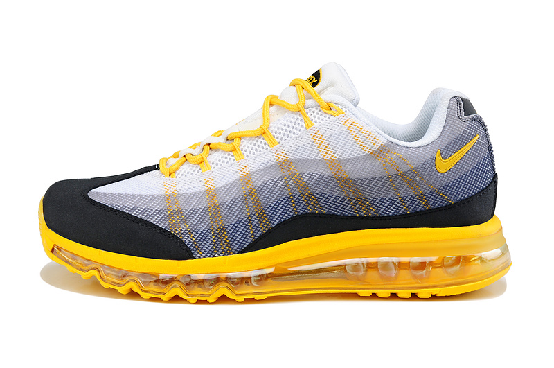 2013 Nike Air Max 95 White Black Yellow Shoes - Click Image to Close