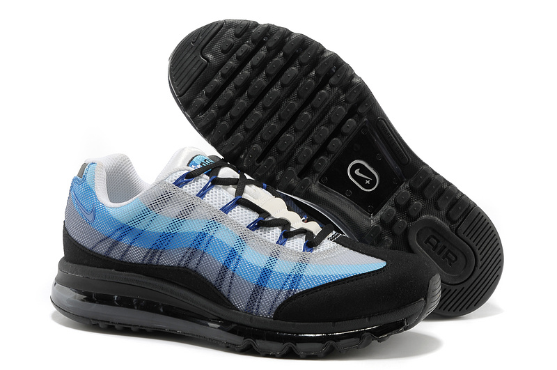 2013 Nike Air Max 95 White Blue Black Shoes - Click Image to Close