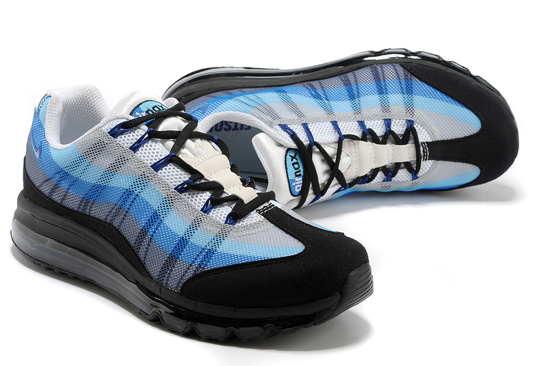 2013 Nike Air Max 95 White Blue Black Shoes - Click Image to Close