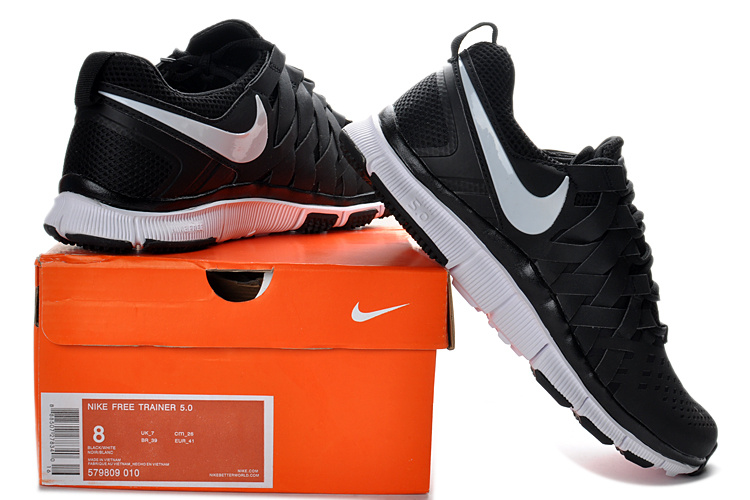 Nike Free 5.0 Black White Running Shoes - Click Image to Close