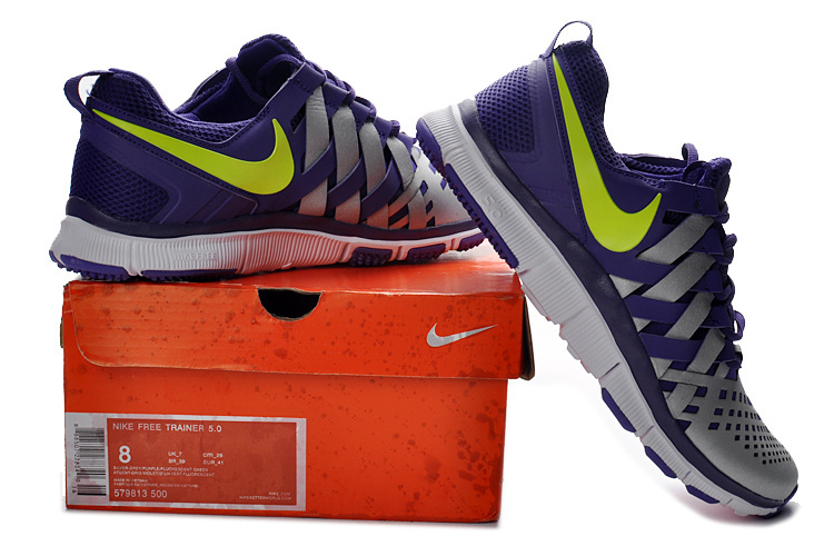 Nike Free 5.0 Purple Grey Running Shoes - Click Image to Close