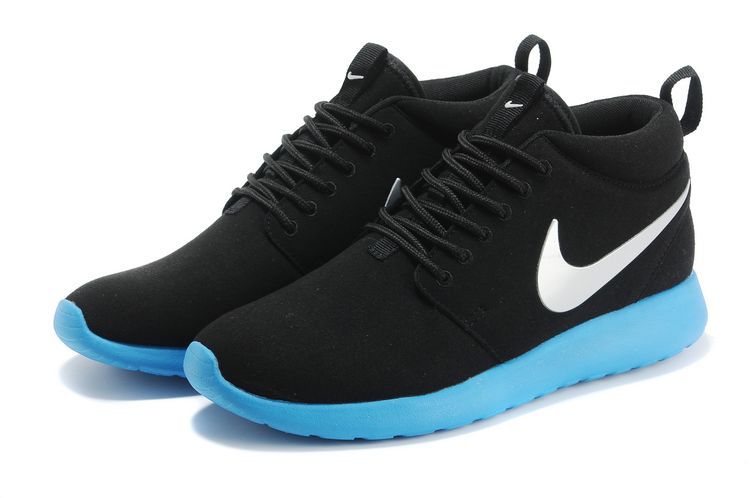 Nike Roshe Run High Black Blue Shoes