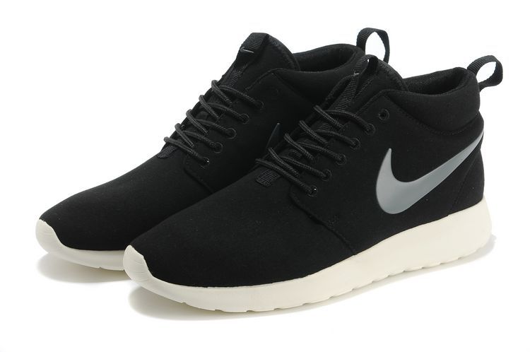 Nike Roshe Run High Black White Shoes