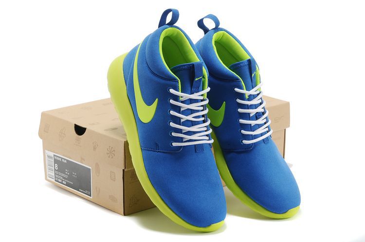 Nike Roshe Run High Blue Green Shoes