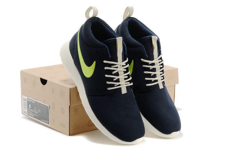 Nike Roshe Run High Blue Yellow Shoes