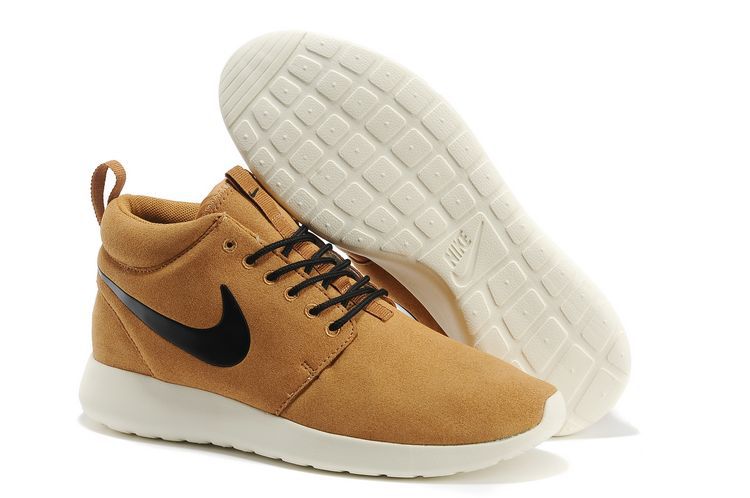 Nike Roshe Run High Brown White Shoes