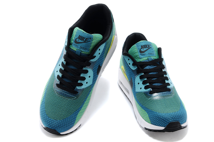 2014 Nike Air Max 90 Blue Green Black White Shoes
