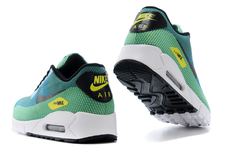 2014 Nike Air Max 90 Blue Green Black White Shoes - Click Image to Close