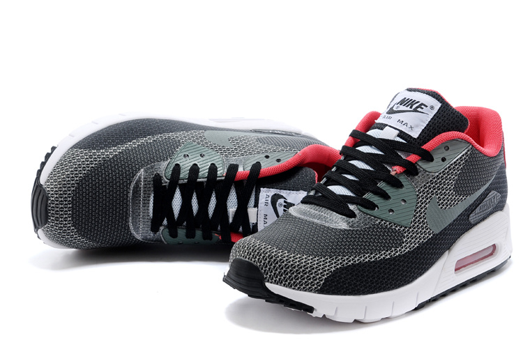 2014 Nike Air Max 90 Grey Black White Shoes - Click Image to Close