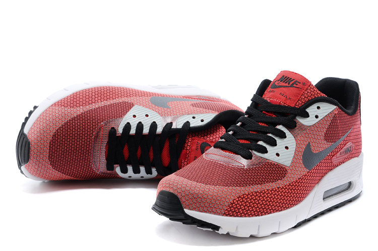 2014 Nike Air Max 90 Wine Red Black White Shoes - Click Image to Close