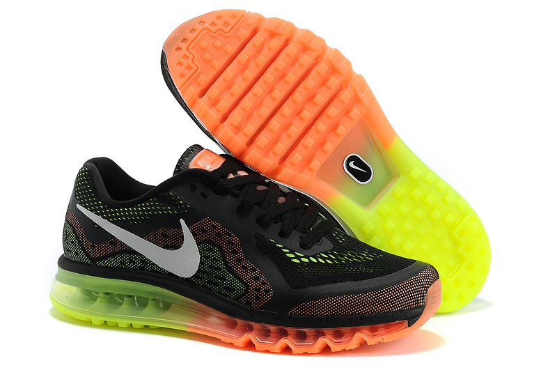 Nike Air Max 2014 Shoes Black Orange Green For Women