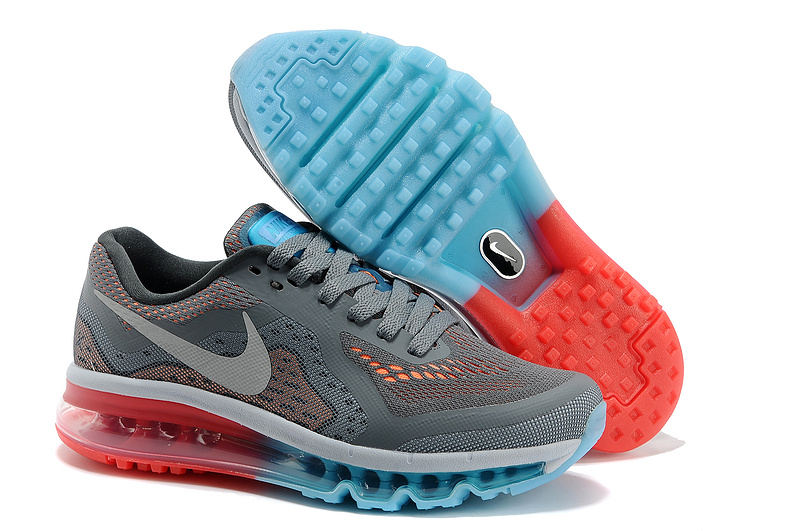 Nike Air Max 2014 Shoes Grey White Blue Red For Women - Click Image to Close