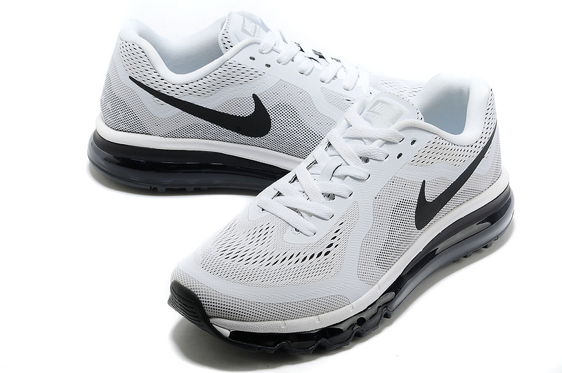 Nike Air Max 2014 Shoes White Grey Black For Women - Click Image to Close