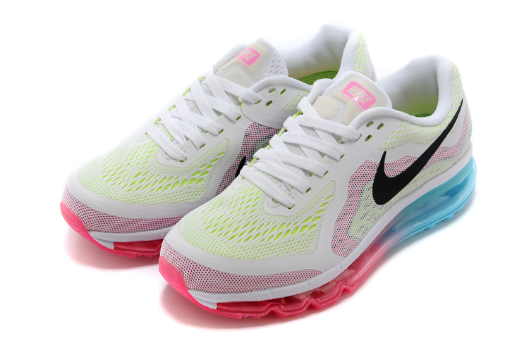 Nike Air Max 2014 Shoes White Pink Black Blue For Women - Click Image to Close