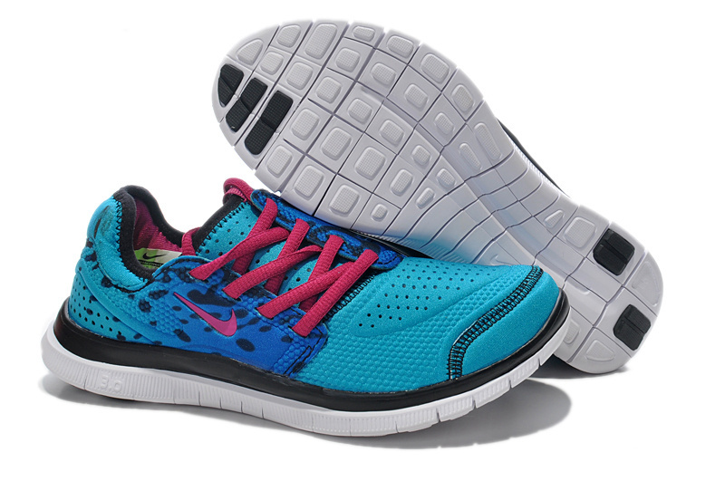 Nike Free Run 3.0 Running Shoes Blue Pink Black - Click Image to Close