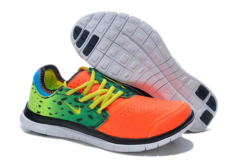 Nike Free Run 3.0 Running Shoes Orange Yellow Green
