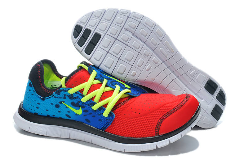 Nike Free Run 3.0 Running Shoes Red Blue Black Yellow - Click Image to Close