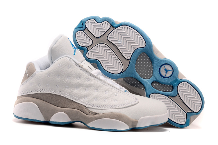 2015 Air Jordan 13 Low White Neutral Grey University Blue