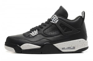 2015 Air Jordan 4 VI Oreo Black Leather White Speckle Remastered - Click Image to Close