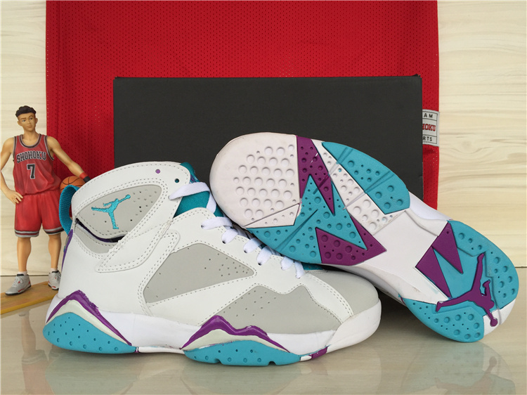 2015 Air Jordan 7 Retro GS Neutral Grey Mineral Blue