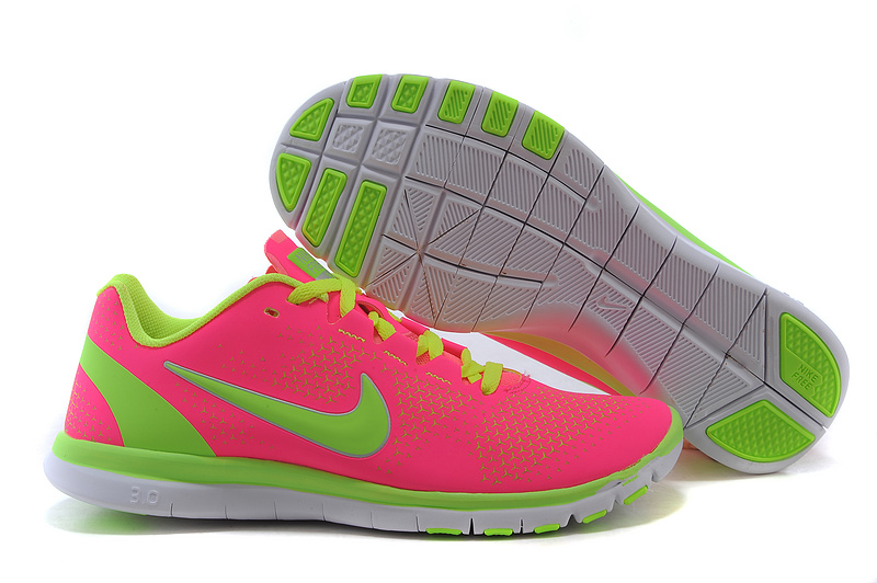 2015 Nike Free 3.0 Pink Fluorscent Green Running Shoes