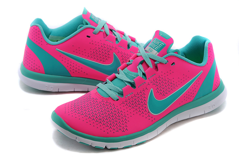 2015 Nike Free 3.0 Pink Green Running Shoes
