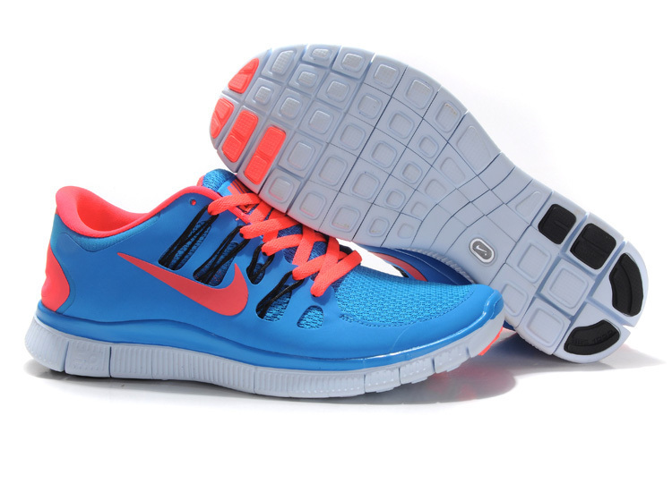 Nike Free 5.0 +2 Running Shoes Baby Blue Orange
