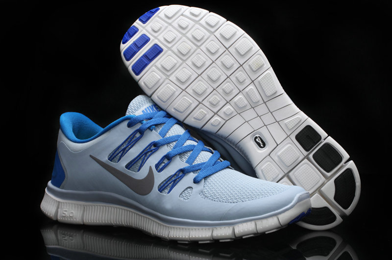 Nike Free 5.0 +2 Running Shoes Baby Blue - Click Image to Close