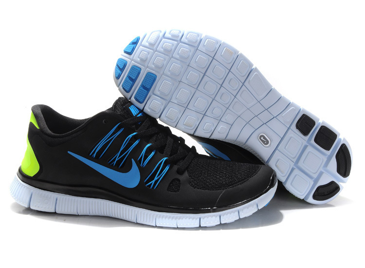 Nike Free 5.0 +2 Running Shoes Black Blue - Click Image to Close