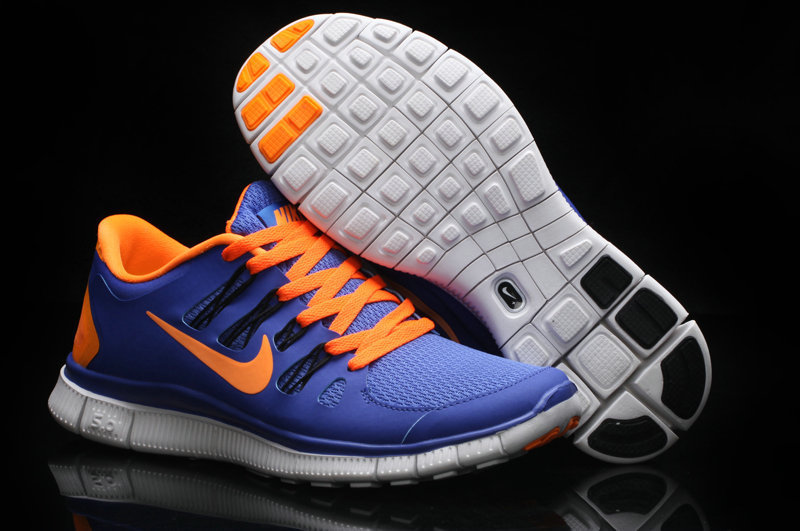 Nike Free 5.0 +2 Running Shoes Blue Orange Swoosh