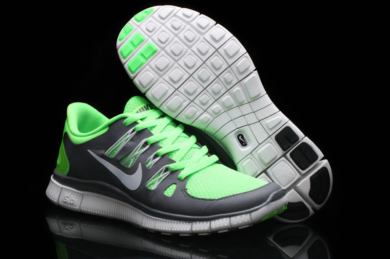 Nike Free 5.0 +2 Running Shoes Green Grey - Click Image to Close