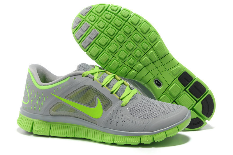 Nike Free 5.0 +2 Running Shoes Grey Green