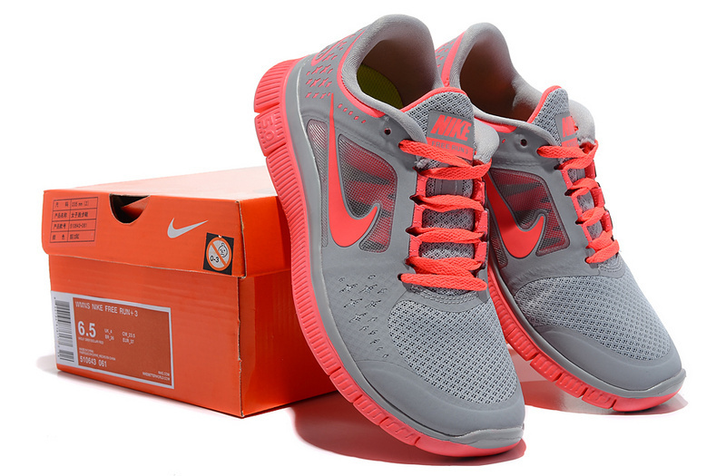 2015 Women Nike Free Run 5.0 2 Grey Red Shoes - Click Image to Close