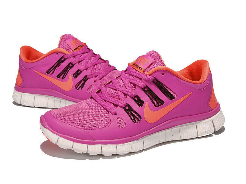 2015 Women Nike Free Run 5.0 2 Pink Orange Shoes