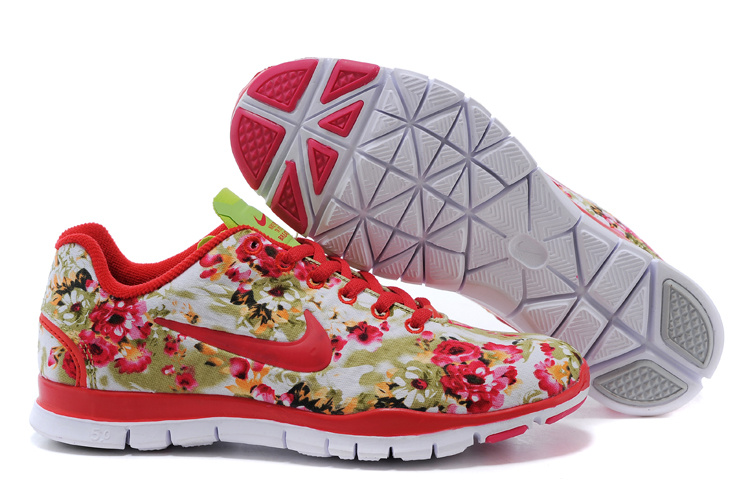 2015 Nike Free 5.0 Bird Net Red White Shoes For Women - Click Image to Close