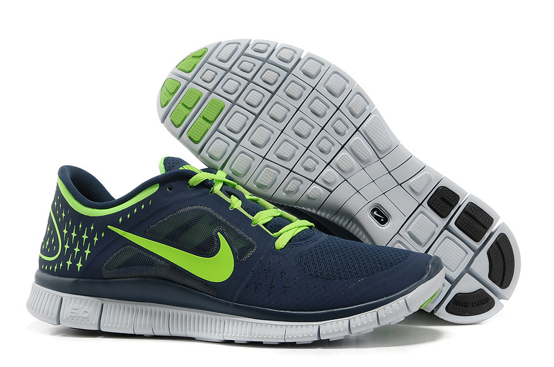 Men Nike Free Run 5.0 Dark Blue Green Shoes