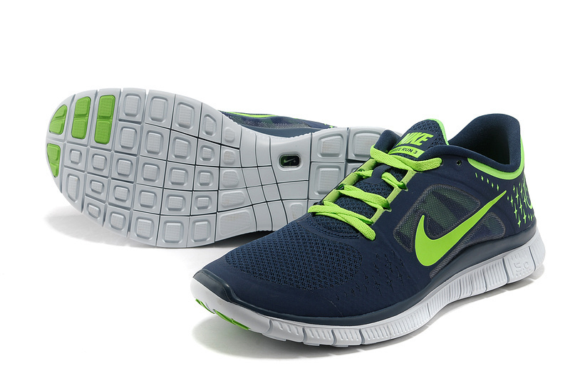 Men Nike Free Run 5.0 Dark Blue Green Shoes - Click Image to Close