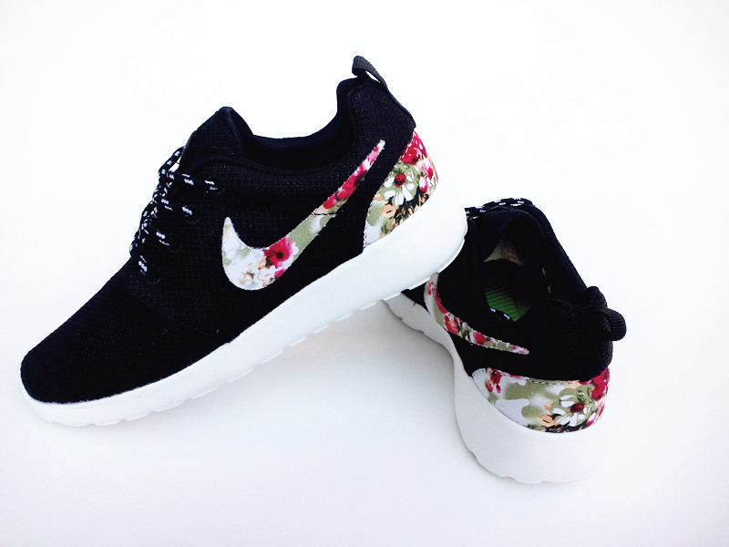 2015 Nike Roshe Run Black Colorful Women Shoes